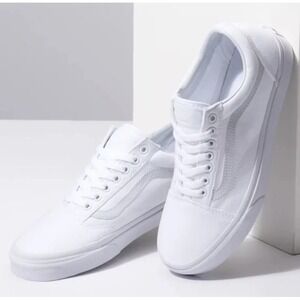 VANS Old Skool True White Sneakers Low Top Canvas Skate Shoe‎ Unisex Kids 3